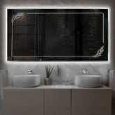 Espejo LED Rectangular | Control por interruptor de pared | Luz blanca neutra - Reyze Seria Good Vibes Model 1